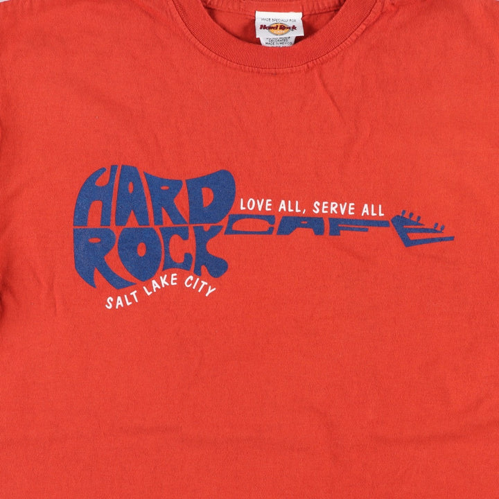 HARD ROCK CAFE Hard Rock Cafe Advertising T-shirt Men's M size cotton orange type Vintage Second Hand