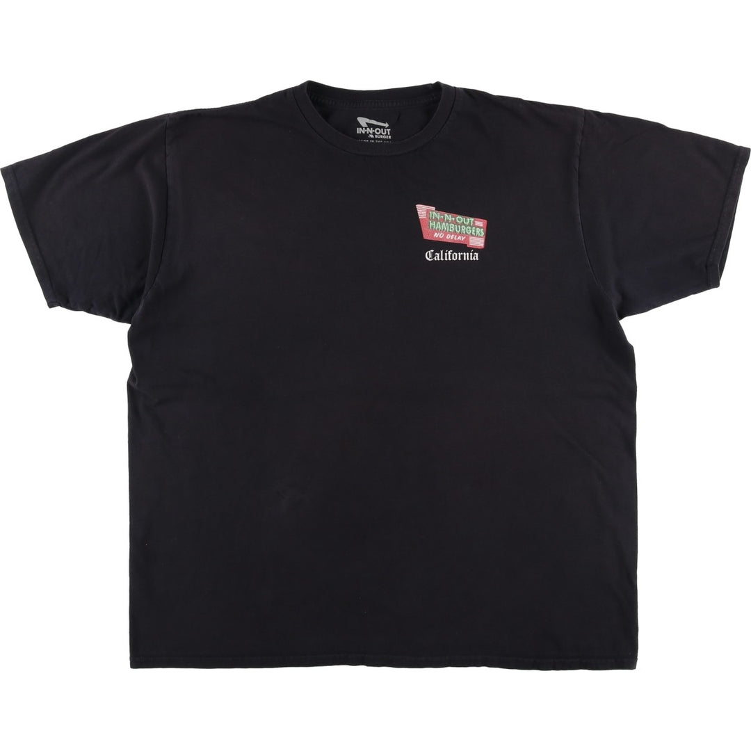 IN-N-OUT BURGER In-N-Out Burger Advertising T-shirt Made in USA Men's XL size cotton black type Vintage Second Hand