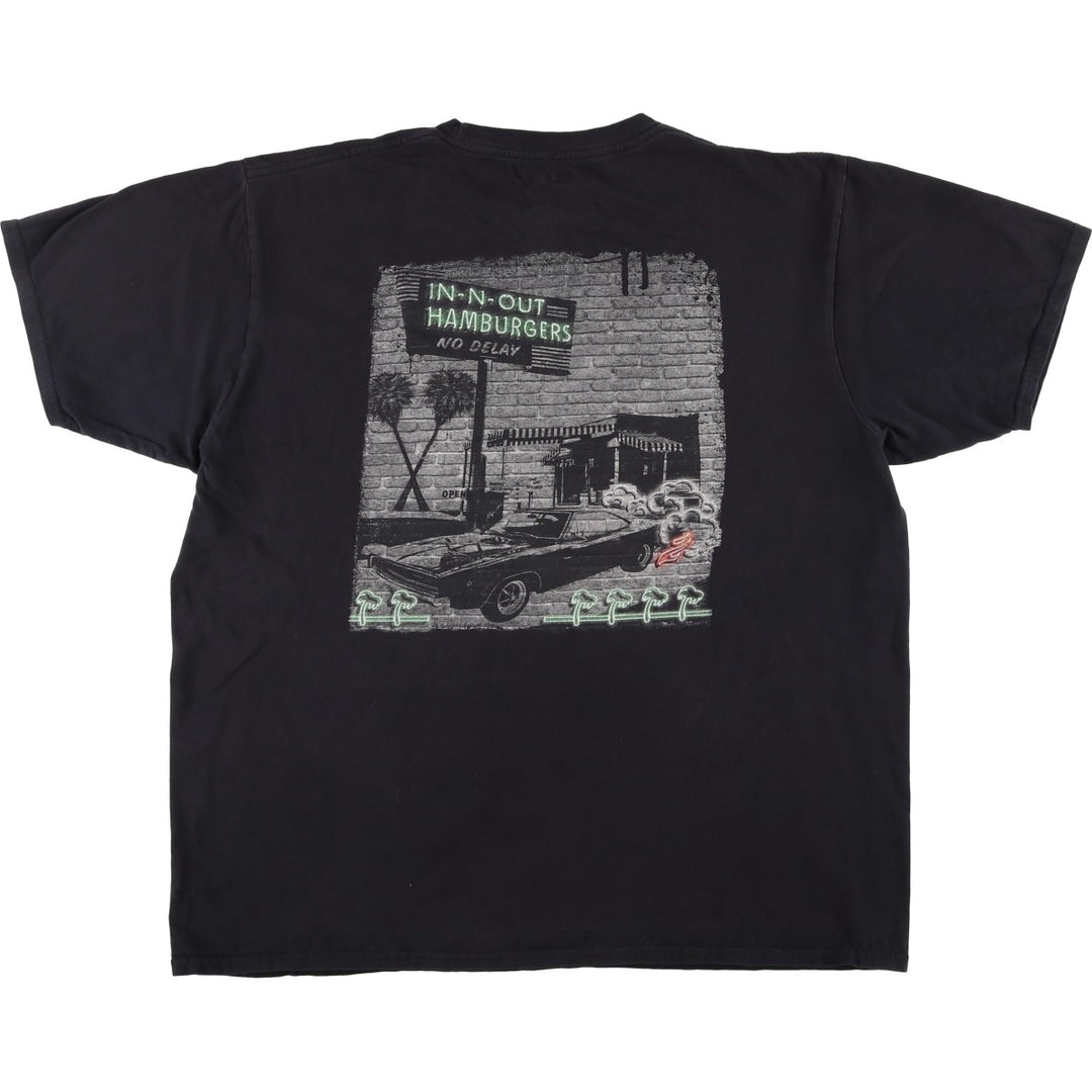 IN-N-OUT BURGER In-N-Out Burger Advertising T-shirt Made in USA Men's XL size cotton black type Vintage Second Hand