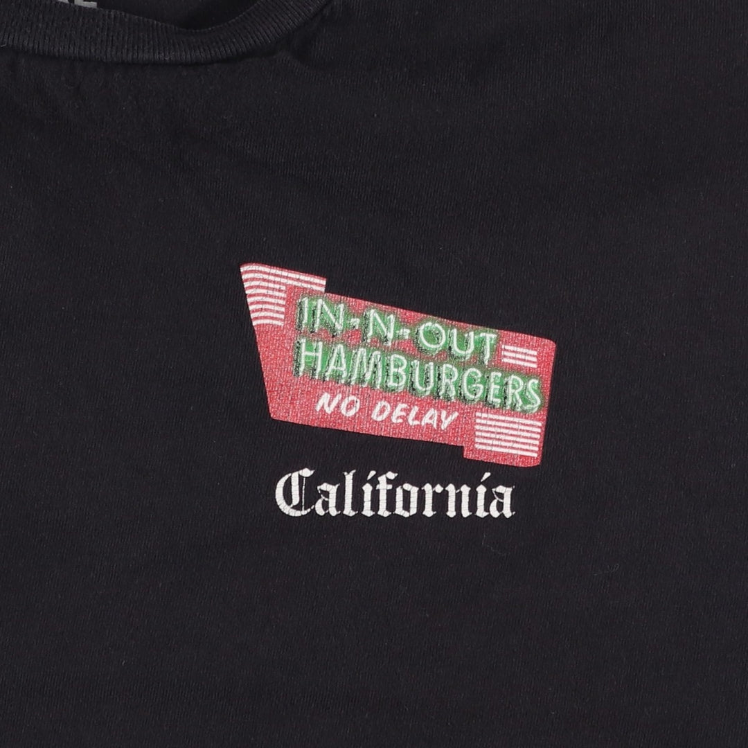 IN-N-OUT BURGER In-N-Out Burger Advertising T-shirt Made in USA Men's XL size cotton black type Vintage Second Hand