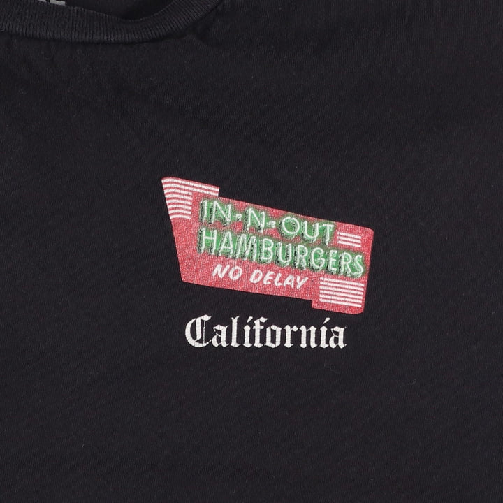 IN-N-OUT BURGER In-N-Out Burger Advertising T-shirt Made in USA Men's XL size cotton black type Vintage Second Hand
