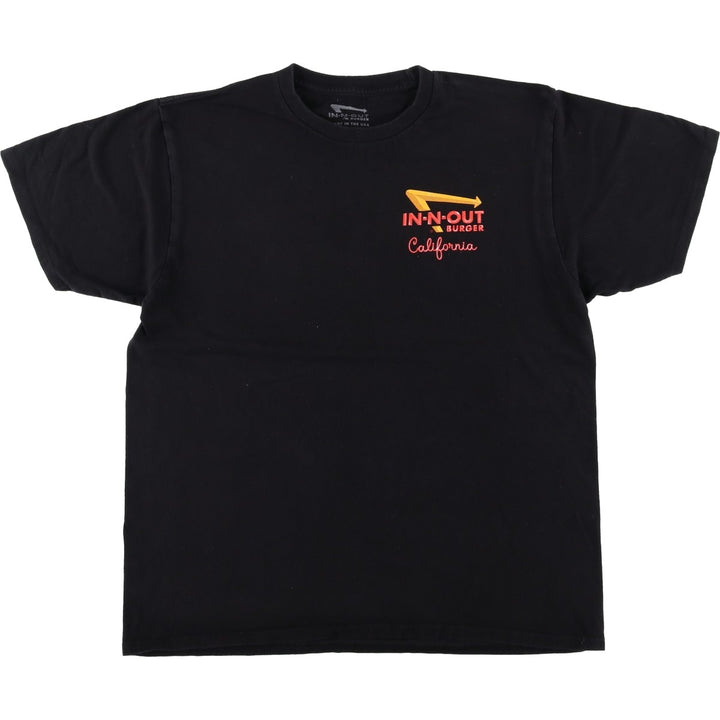 IN-N-OUT BURGER In-N-Out Burger Advertising T-shirt Made in USA Men's L size cotton black type Vintage Second Hand