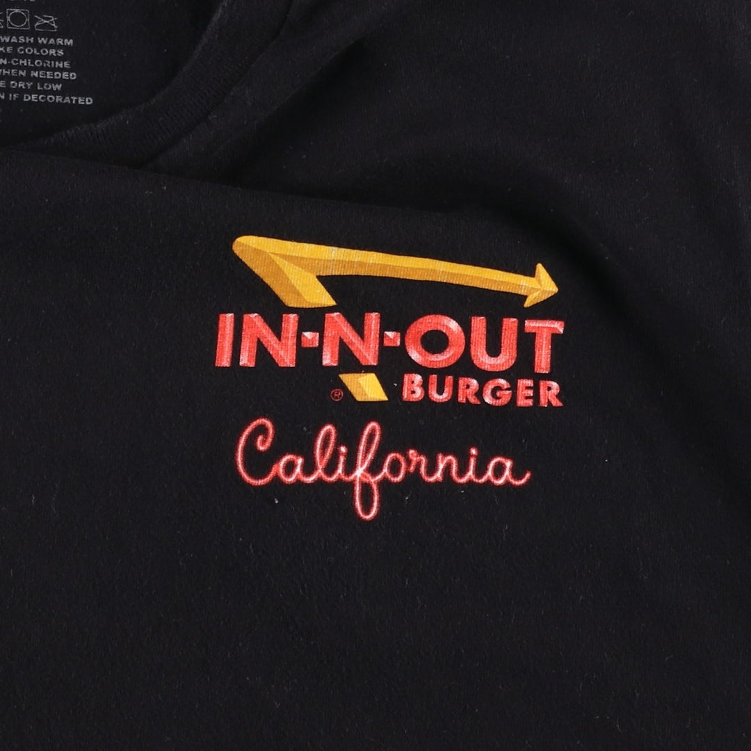 IN-N-OUT BURGER In-N-Out Burger Advertising T-shirt Made in USA Men's L size cotton black type Vintage Second Hand