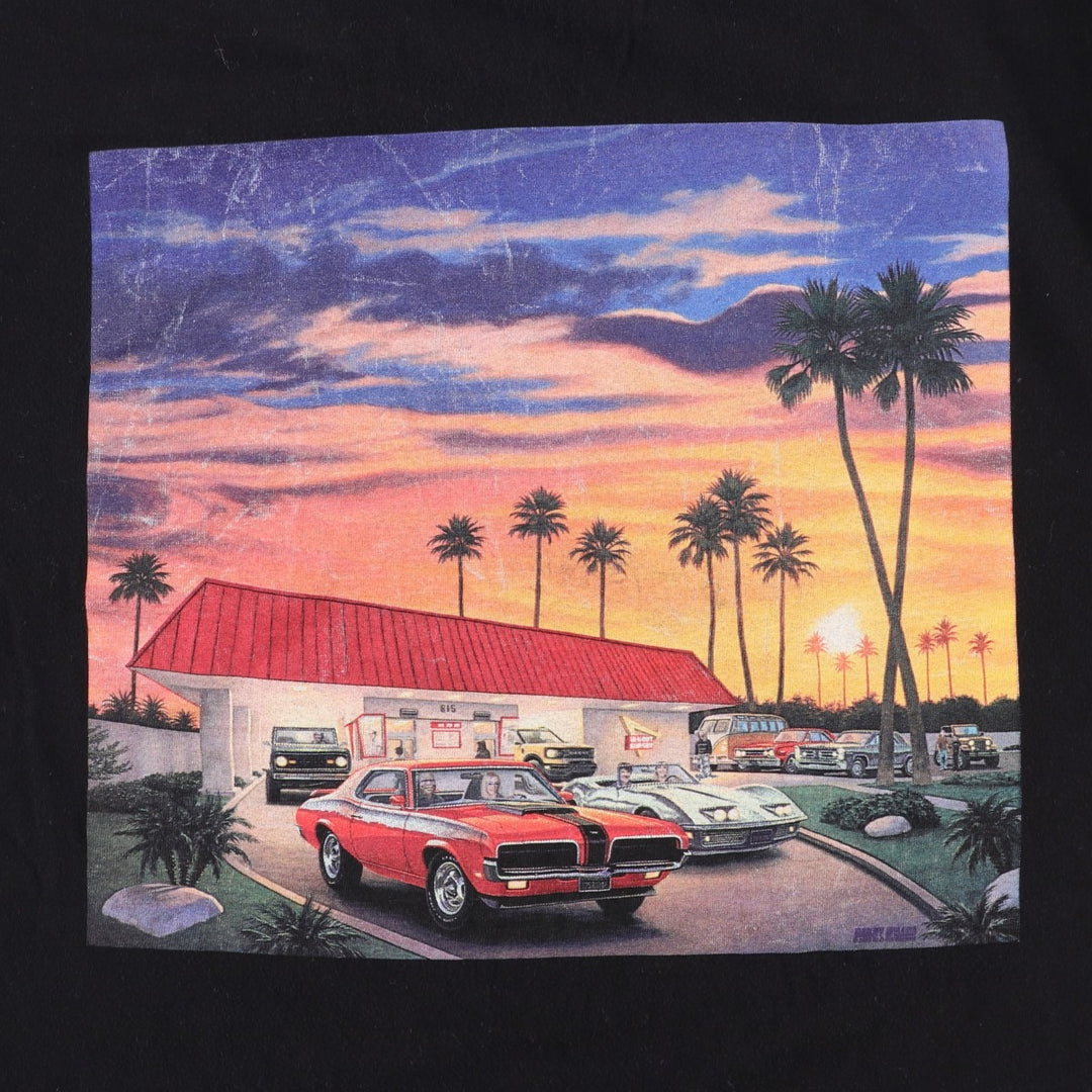 IN-N-OUT BURGER In-N-Out Burger Advertising T-shirt Made in USA Men's L size cotton black type Vintage Second Hand