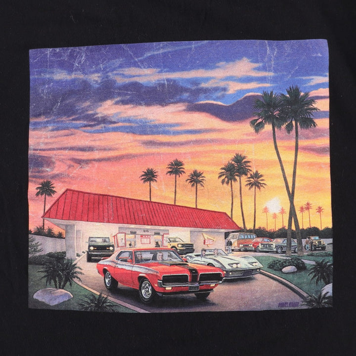 IN-N-OUT BURGER In-N-Out Burger Advertising T-shirt Made in USA Men's L size cotton black type Vintage Second Hand
