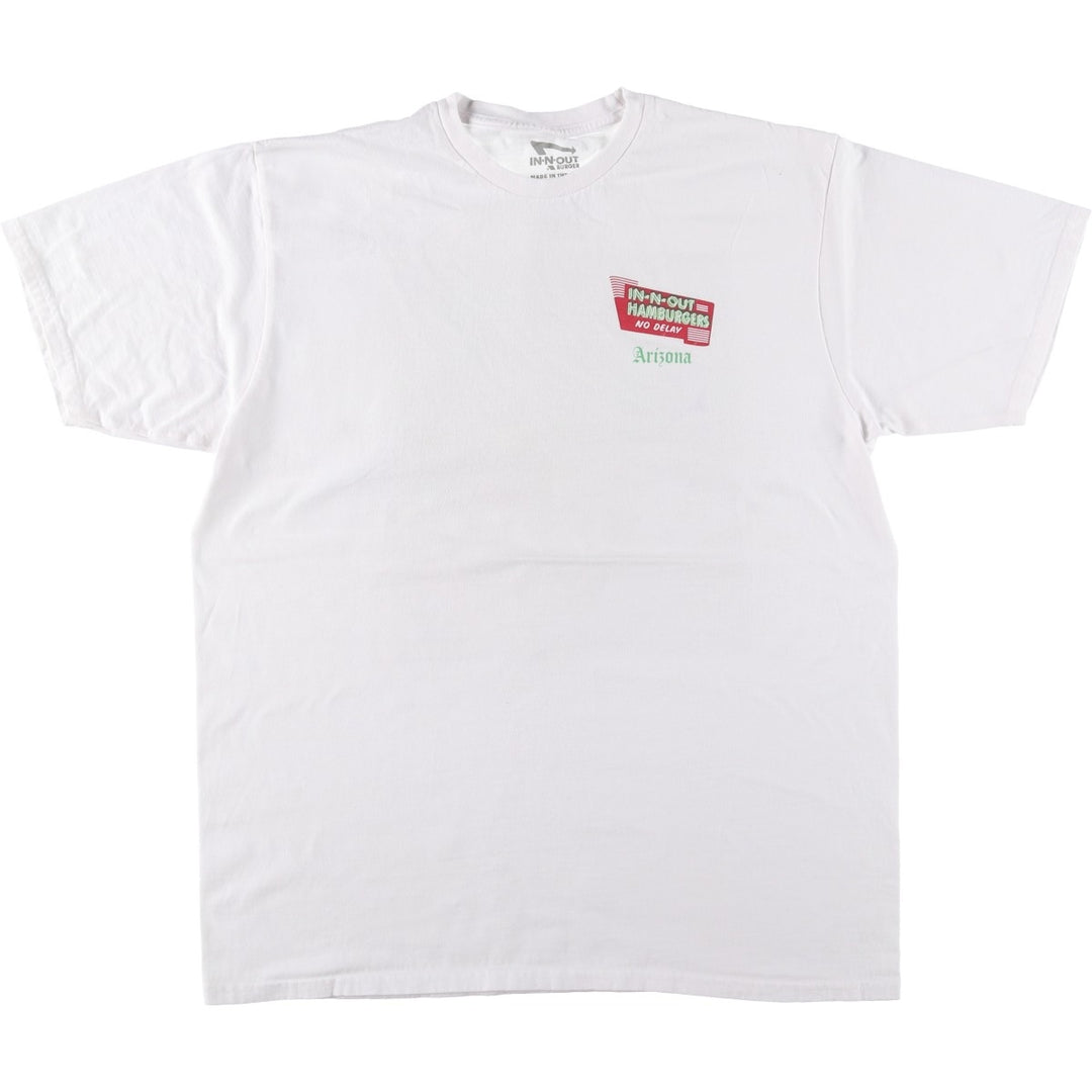 IN-N-OUT BURGER In-N-Out Burger Advertising T-shirt Made in USA Men's XL size cotton white type Vintage Second Hand