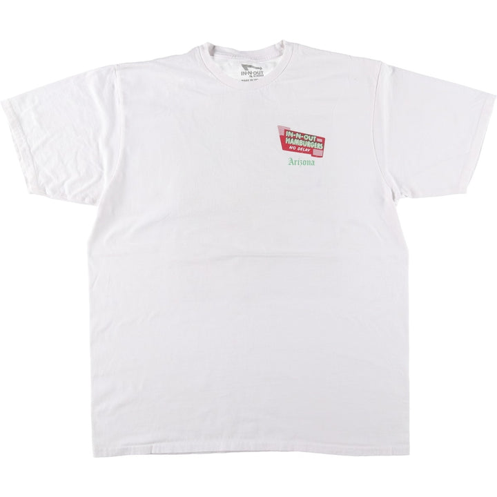 IN-N-OUT BURGER In-N-Out Burger Advertising T-shirt Made in USA Men's XL size cotton white type Vintage Second Hand