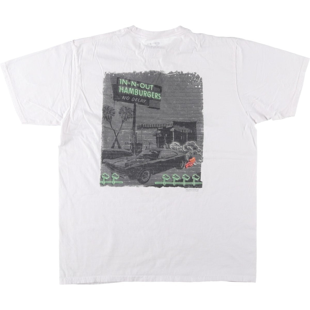 IN-N-OUT BURGER In-N-Out Burger Advertising T-shirt Made in USA Men's XL size cotton white type Vintage Second Hand