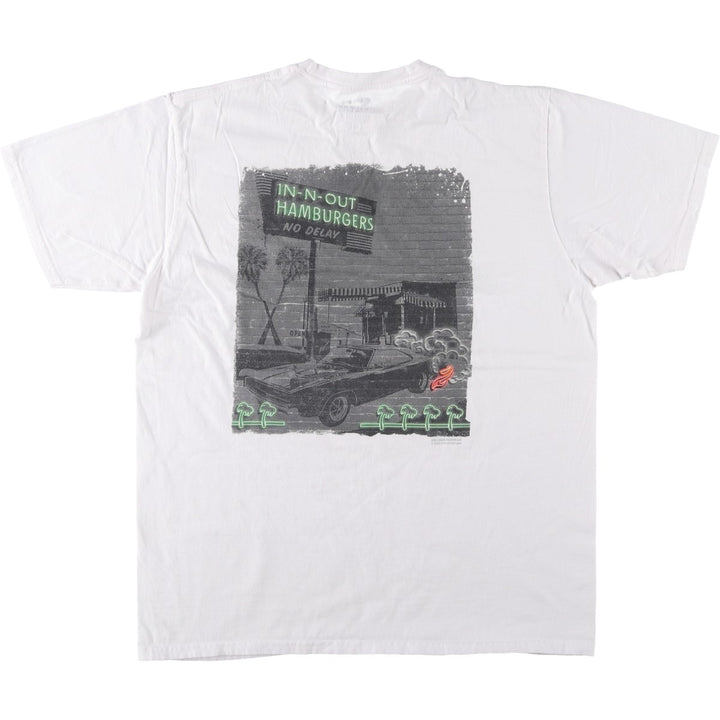 IN-N-OUT BURGER In-N-Out Burger Advertising T-shirt Made in USA Men's XL size cotton white type Vintage Second Hand