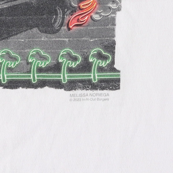 IN-N-OUT BURGER In-N-Out Burger Advertising T-shirt Made in USA Men's XL size cotton white type Vintage Second Hand