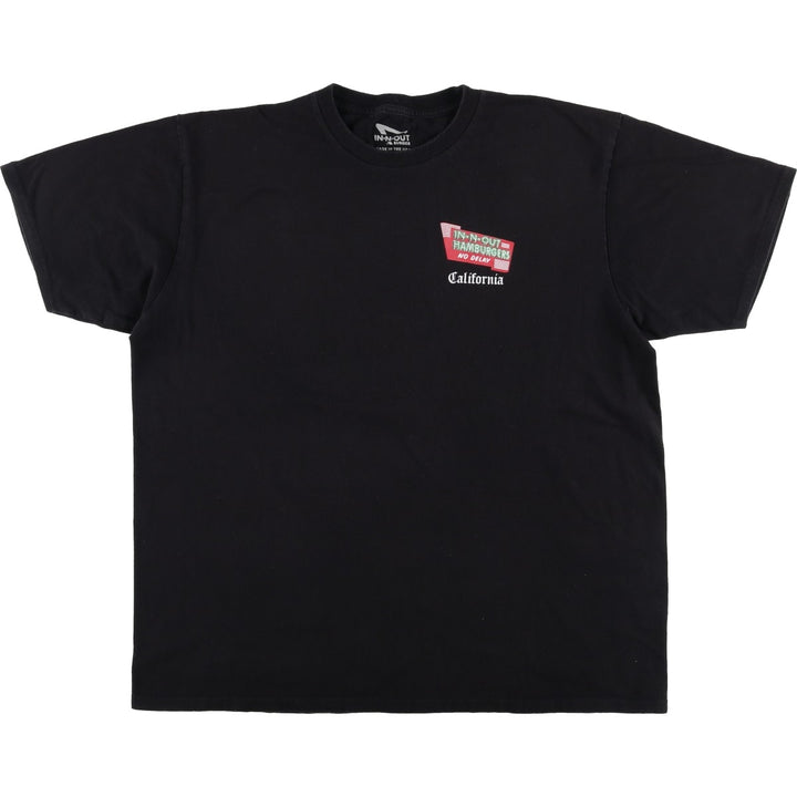 IN-N-OUT BURGER In-N-Out Burger Advertising T-shirt Made in USA Men's XL size cotton black type Vintage Second Hand