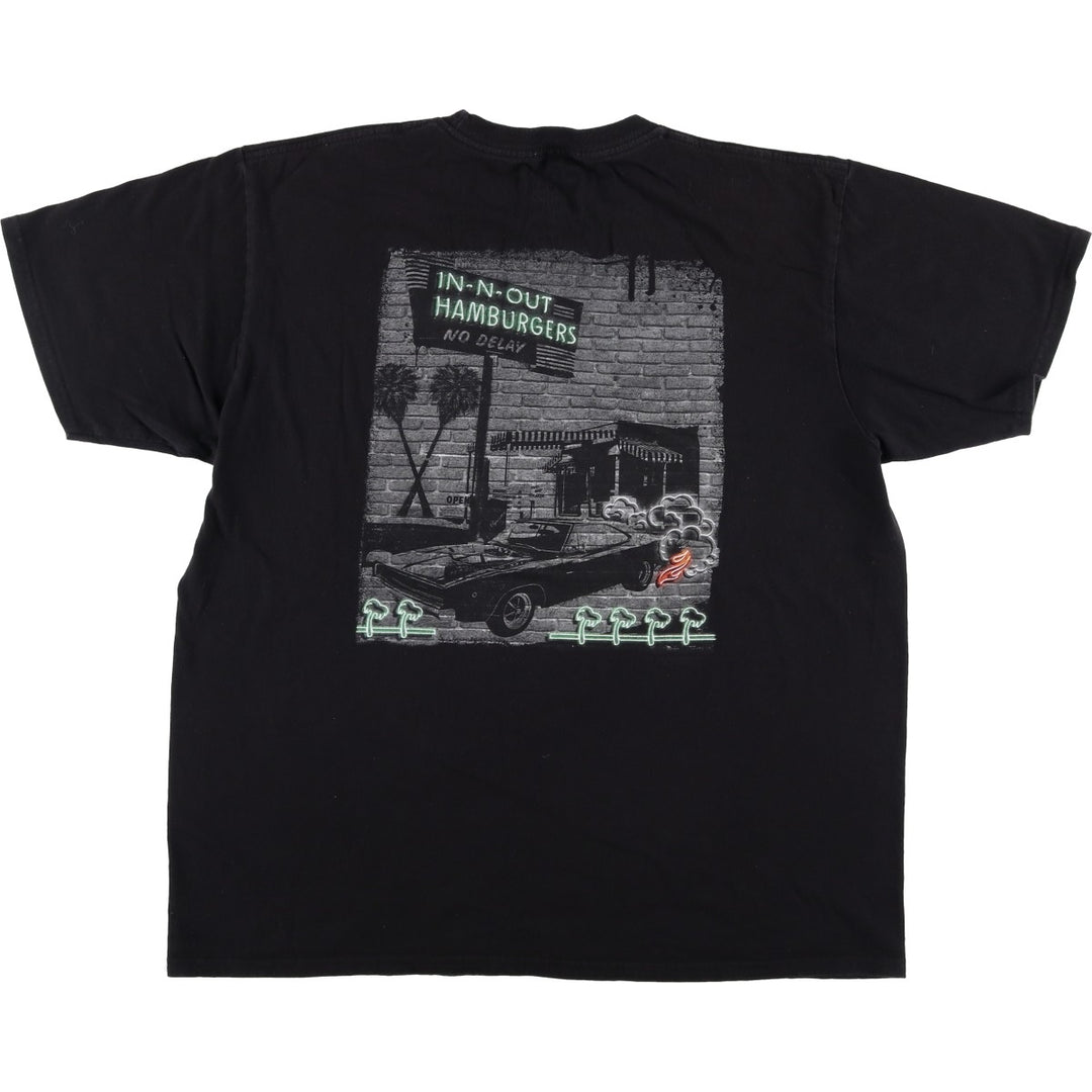 IN-N-OUT BURGER In-N-Out Burger Advertising T-shirt Made in USA Men's XL size cotton black type Vintage Second Hand