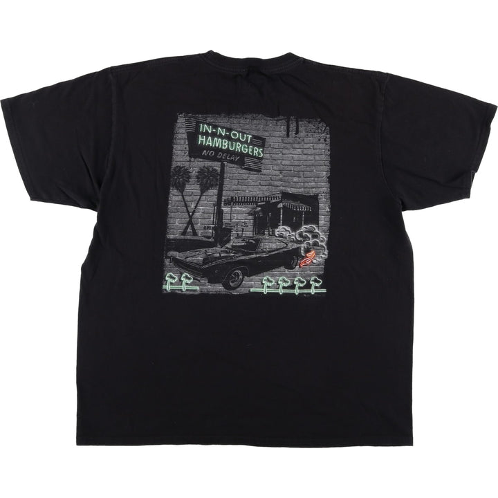 IN-N-OUT BURGER In-N-Out Burger Advertising T-shirt Made in USA Men's XL size cotton black type Vintage Second Hand