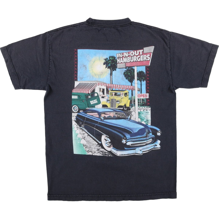 IN-N-OUT BURGER In-and-Out Burger Advertising T-shirt, Men's M size cotton black type Vintage Second Hand