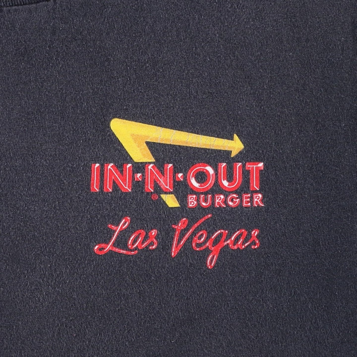 IN-N-OUT BURGER In-and-Out Burger Advertising T-shirt, Men's M size cotton black type Vintage Second Hand