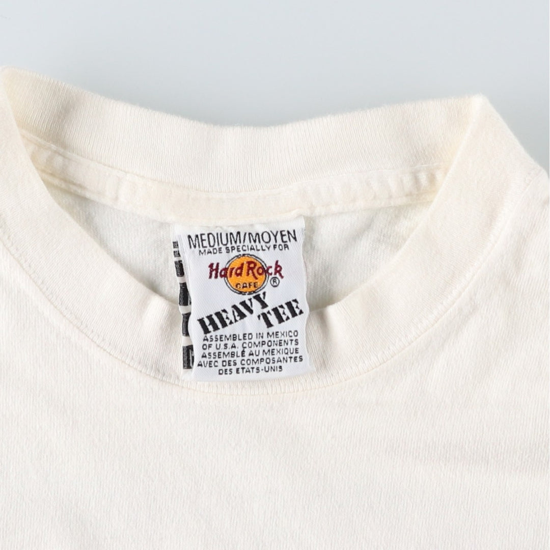 90'S HARD ROCK CAFE Hard Rock Cafe Advertising T-shirt Men's M size Vintage cotton white type Vintage Second Hand