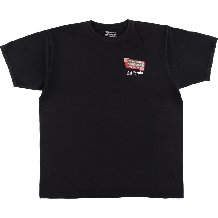 IN-N-OUT BURGER In-N-Out Burger Advertising T-shirt Made in USA Men's L size cotton black type Vintage Second Hand
