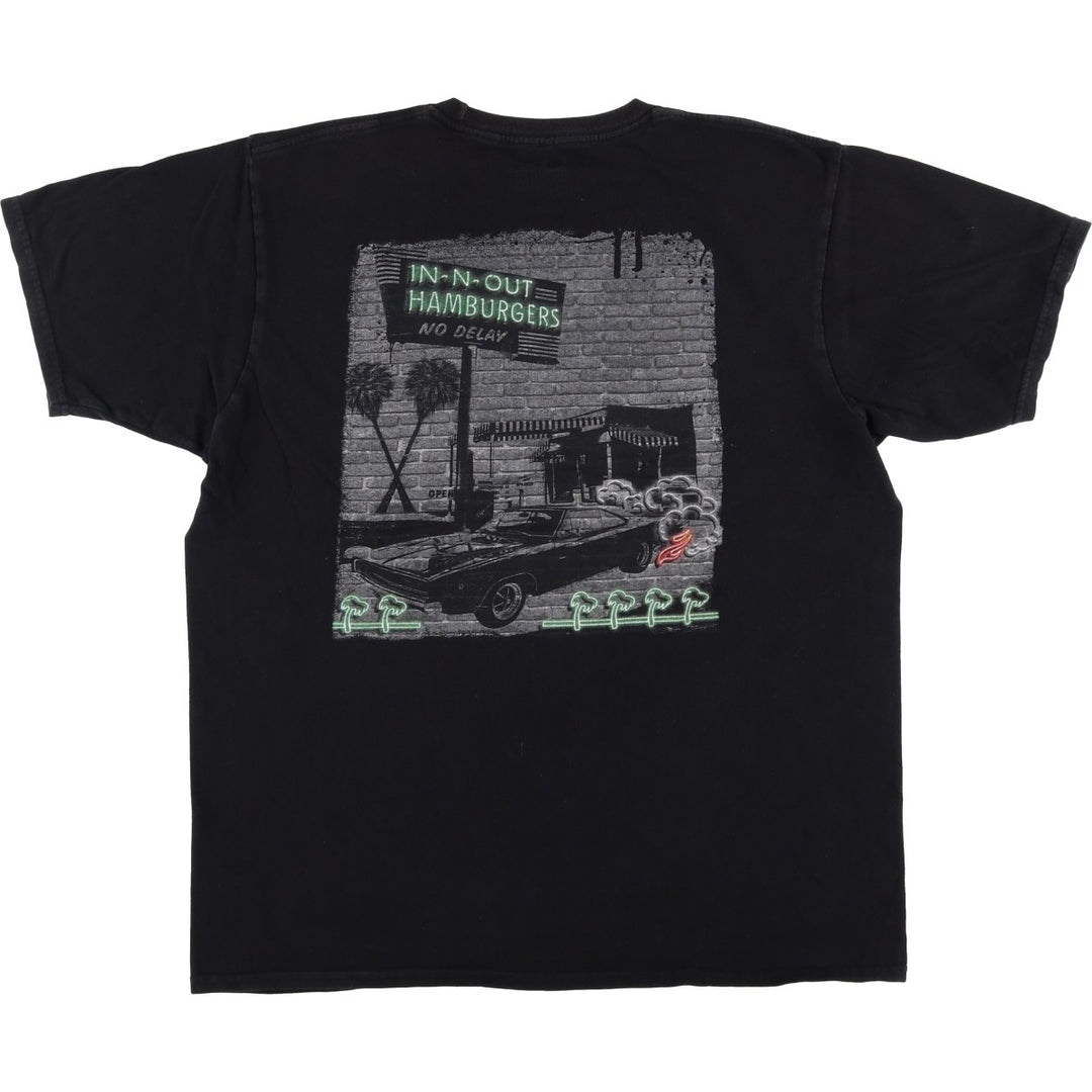 IN-N-OUT BURGER In-N-Out Burger Advertising T-shirt Made in USA Men's L size cotton black type Vintage Second Hand