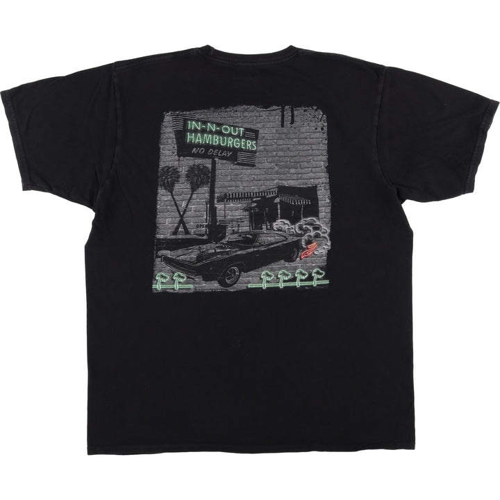 IN-N-OUT BURGER In-N-Out Burger Advertising T-shirt Made in USA Men's L size cotton black type Vintage Second Hand