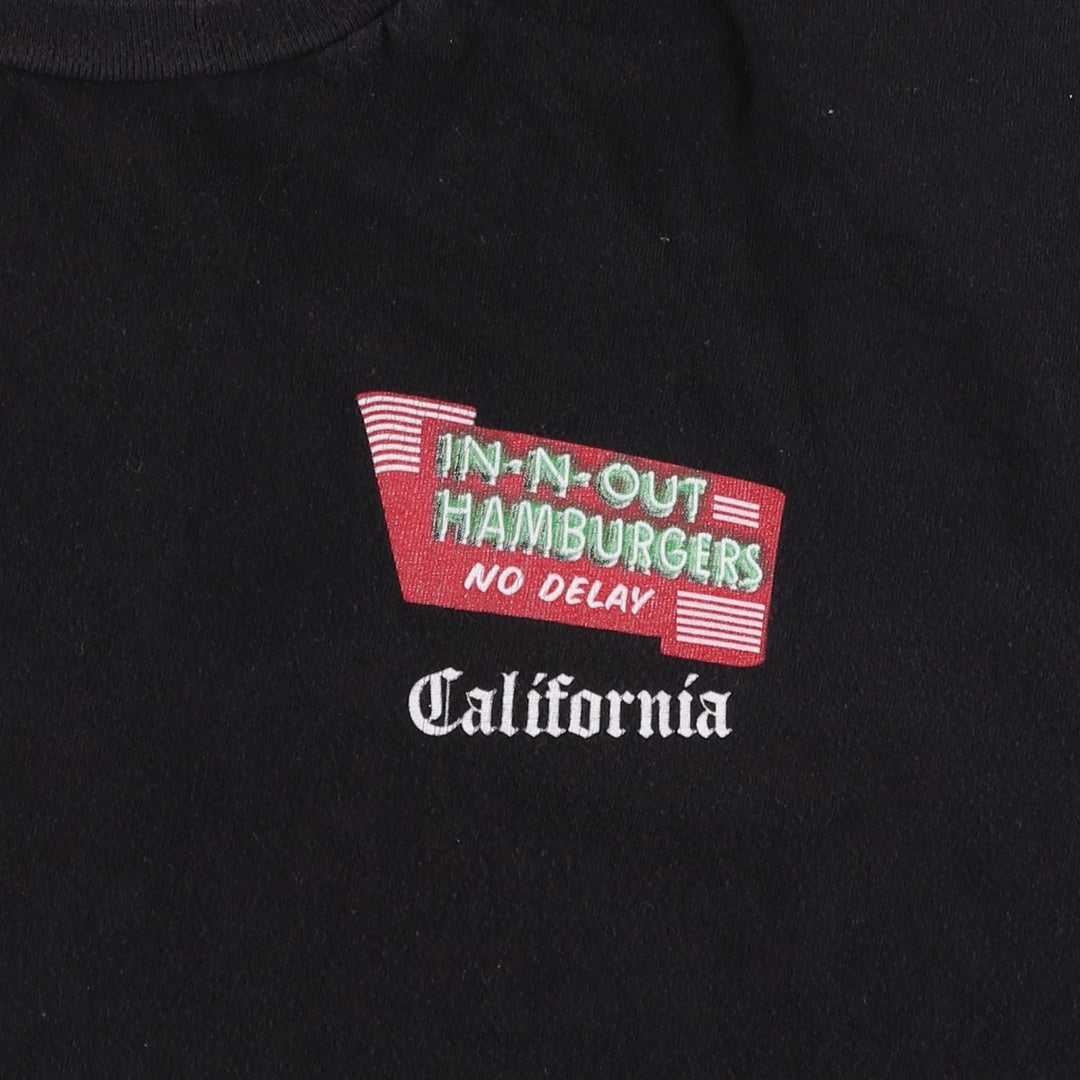 IN-N-OUT BURGER In-N-Out Burger Advertising T-shirt Made in USA Men's L size cotton black type Vintage Second Hand