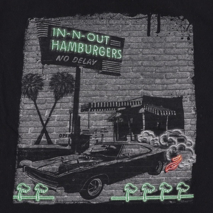 IN-N-OUT BURGER In-N-Out Burger Advertising T-shirt Made in USA Men's L size cotton black type Vintage Second Hand