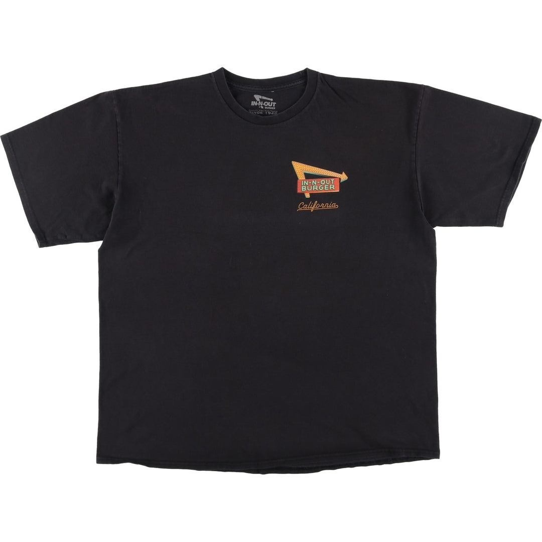 IN-N-OUT BURGER In-and-Out Burger Advertising T-shirt Men's XL size cotton black type Vintage Second Hand