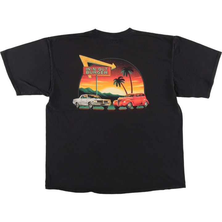 IN-N-OUT BURGER In-and-Out Burger Advertising T-shirt Men's XL size cotton black type Vintage Second Hand