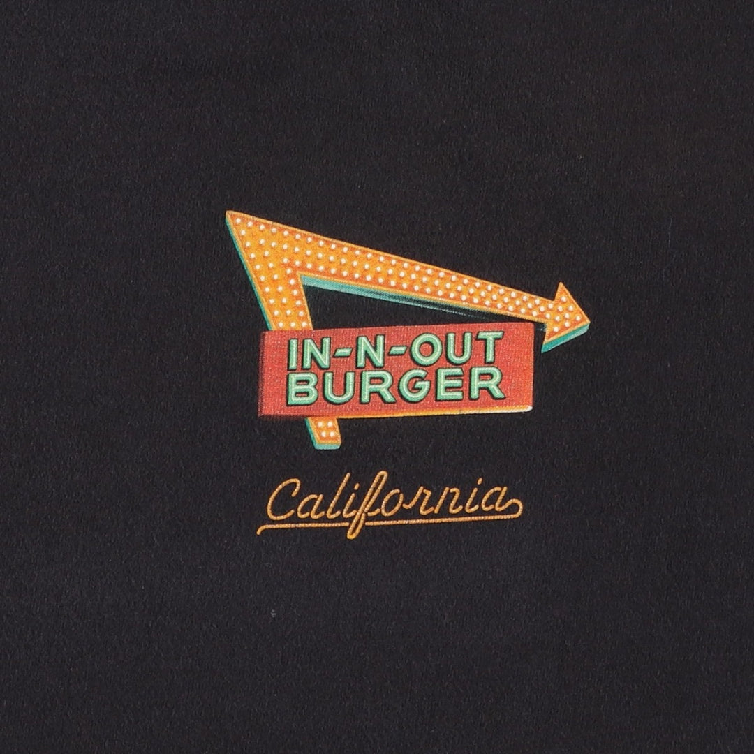 IN-N-OUT BURGER In-and-Out Burger Advertising T-shirt Men's XL size cotton black type Vintage Second Hand