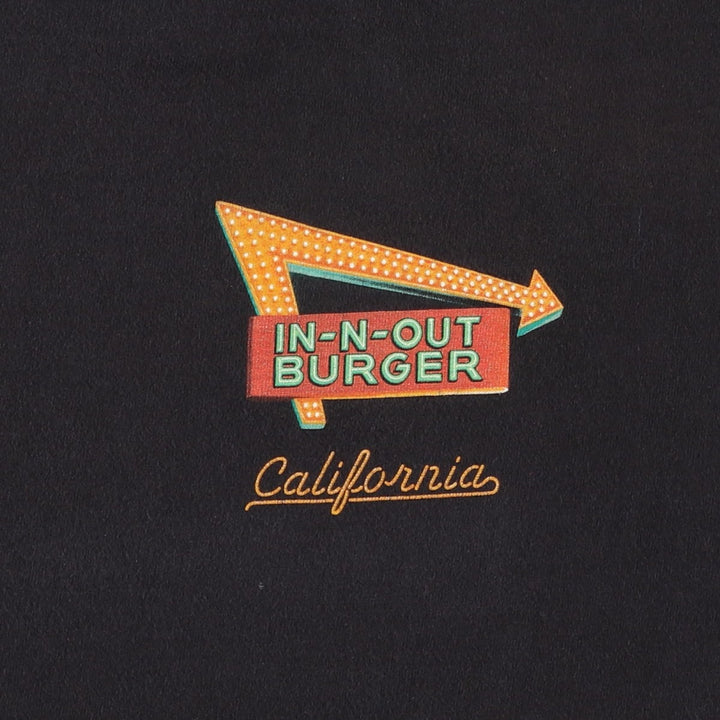 IN-N-OUT BURGER In-and-Out Burger Advertising T-shirt Men's XL size cotton black type Vintage Second Hand