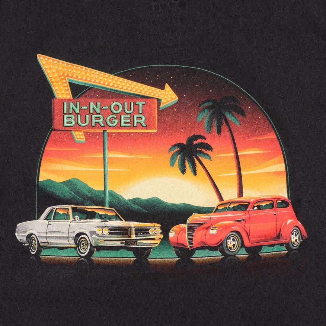IN-N-OUT BURGER In-and-Out Burger Advertising T-shirt Men's XL size cotton black type Vintage Second Hand