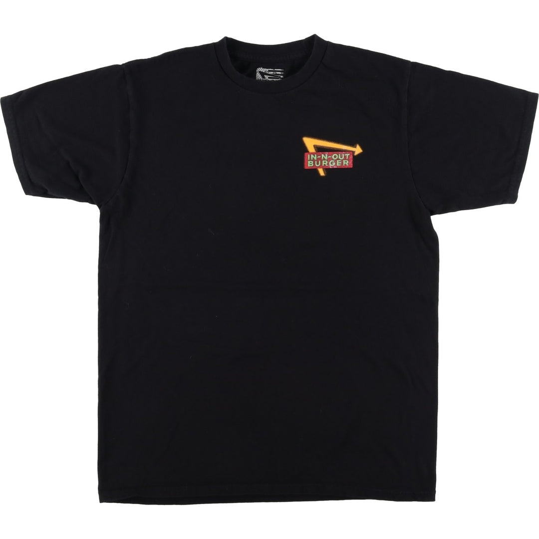 IN-N-OUT BURGER In-N-Out Burger Advertising T-shirt Made in USA Men's M size cotton black type Vintage Second Hand
