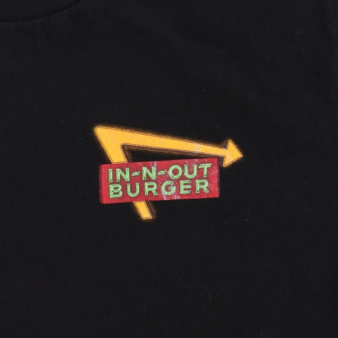 IN-N-OUT BURGER In-N-Out Burger Advertising T-shirt Made in USA Men's M size cotton black type Vintage Second Hand