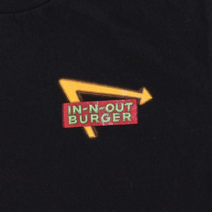 IN-N-OUT BURGER In-N-Out Burger Advertising T-shirt Made in USA Men's M size cotton black type Vintage Second Hand