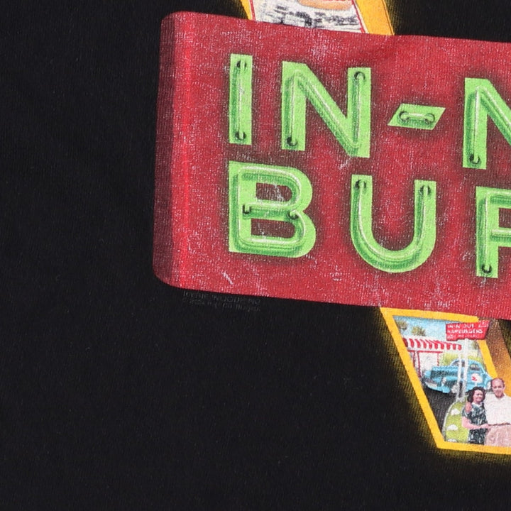 IN-N-OUT BURGER In-N-Out Burger Advertising T-shirt Made in USA Men's M size cotton black type Vintage Second Hand