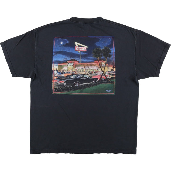 IN-N-OUT BURGER In-and-Out Burger Advertising T-shirt Men's XL size cotton black type Vintage Second Hand
