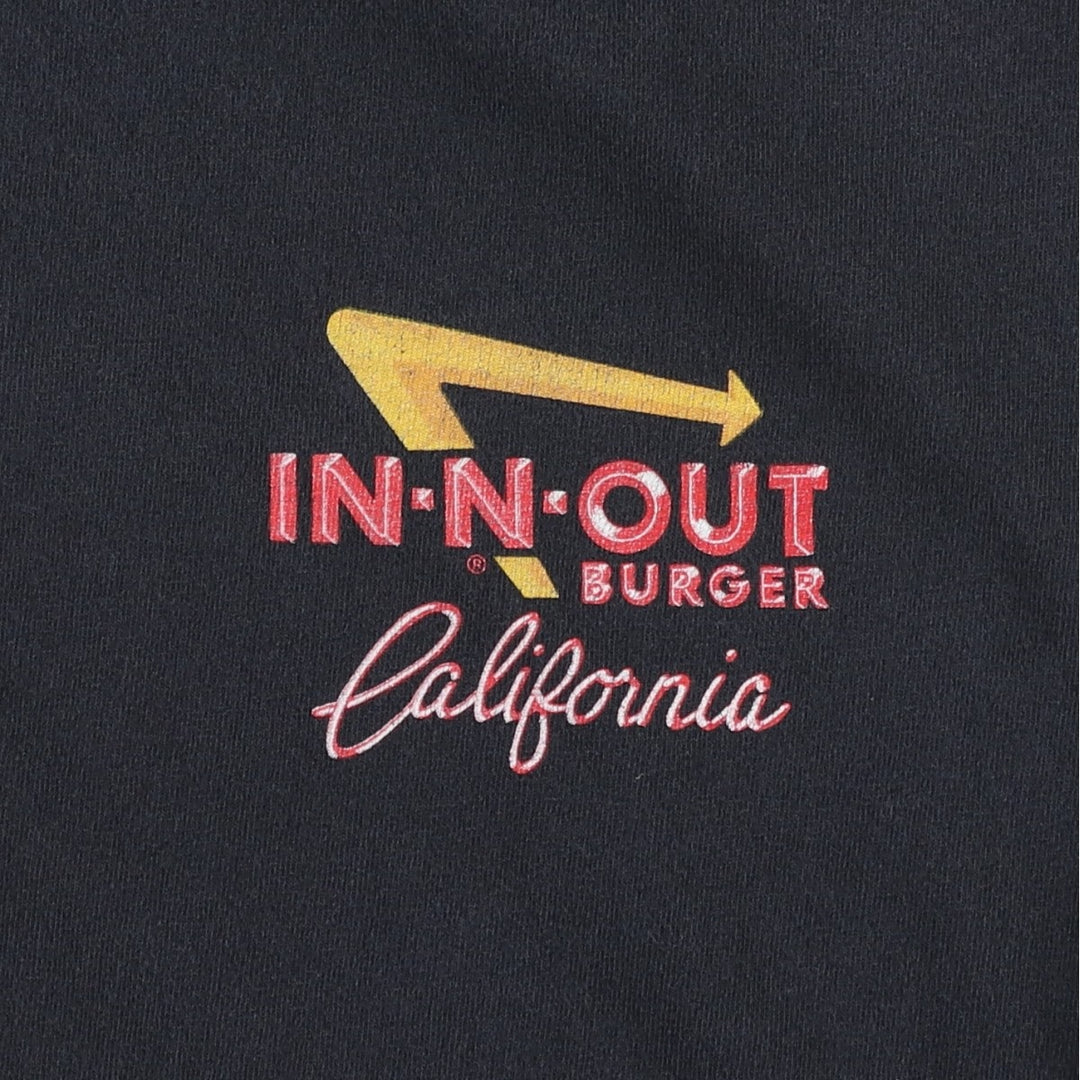 IN-N-OUT BURGER In-and-Out Burger Advertising T-shirt Men's XL size cotton black type Vintage Second Hand