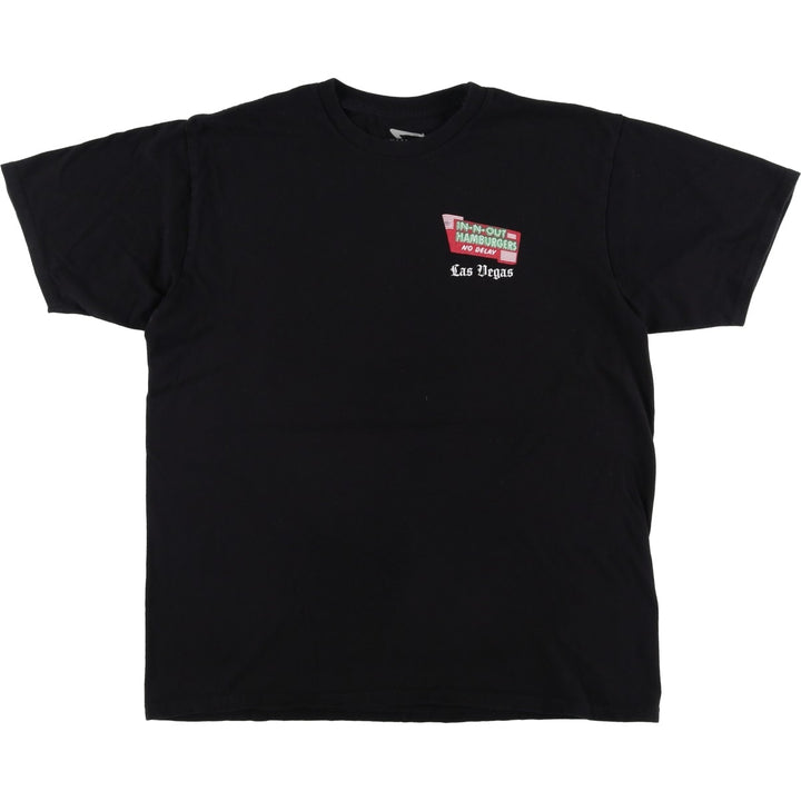IN-N-OUT BURGER In-N-Out Burger Advertising T-shirt Made in USA Men's L size cotton black type Vintage Second Hand