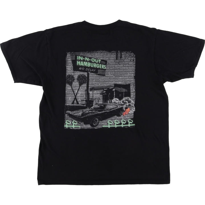 IN-N-OUT BURGER In-N-Out Burger Advertising T-shirt Made in USA Men's L size cotton black type Vintage Second Hand