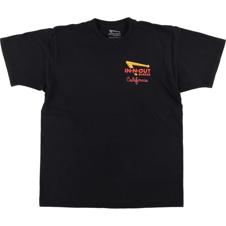 IN-N-OUT BURGER In-N-Out Burger Advertising T-shirt Made in USA Men's L size cotton black type Vintage Second Hand