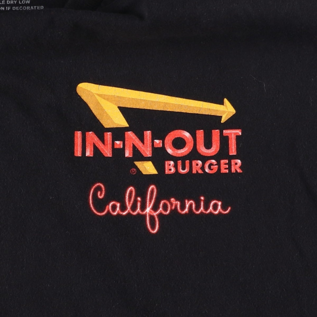 IN-N-OUT BURGER In-N-Out Burger Advertising T-shirt Made in USA Men's L size cotton black type Vintage Second Hand