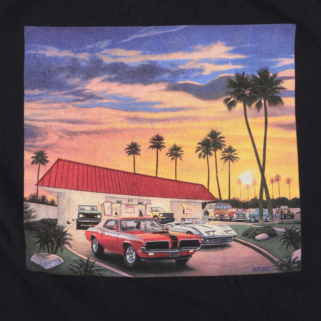IN-N-OUT BURGER In-N-Out Burger Advertising T-shirt Made in USA Men's L size cotton black type Vintage Second Hand