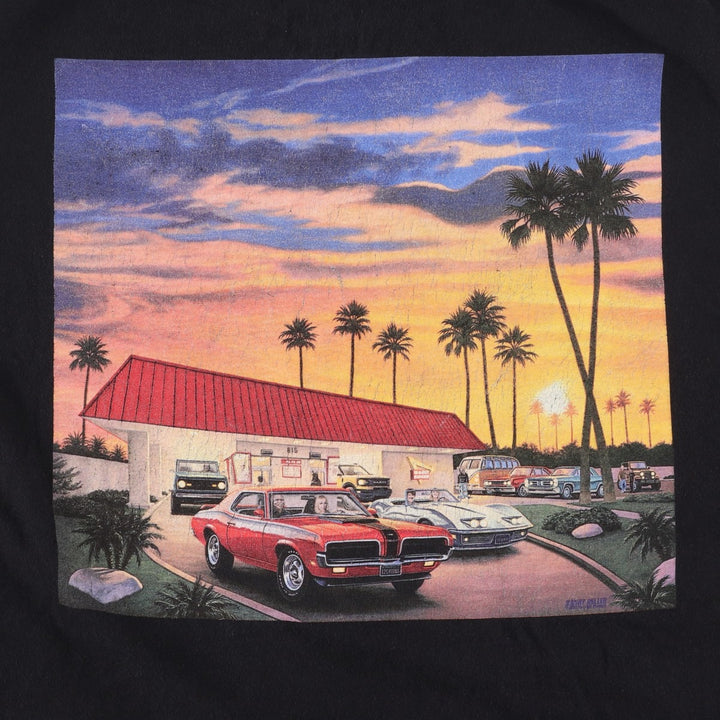 IN-N-OUT BURGER In-N-Out Burger Advertising T-shirt Made in USA Men's L size cotton black type Vintage Second Hand