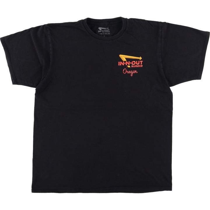 IN-N-OUT BURGER In-N-Out Burger Advertising T-shirt Made in USA Men's L size cotton black type Vintage Second Hand