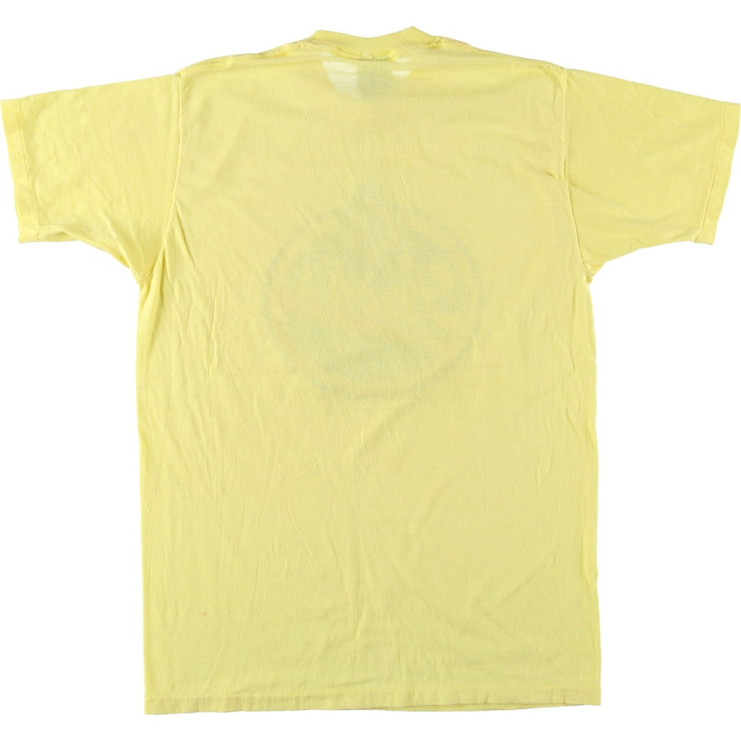 80'S Sneakers Strah's Advertising T-Shirt, Made in USA, Men's Size L (Equivalent), Vintage cotton yellow type Vintage Second Hand