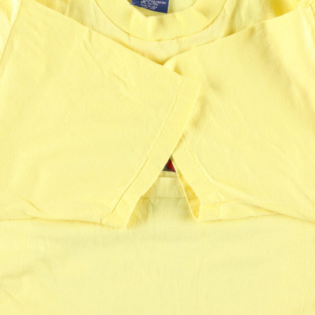 80'S Sneakers Strah's Advertising T-Shirt, Made in USA, Men's Size L (Equivalent), Vintage cotton yellow type Vintage Second Hand