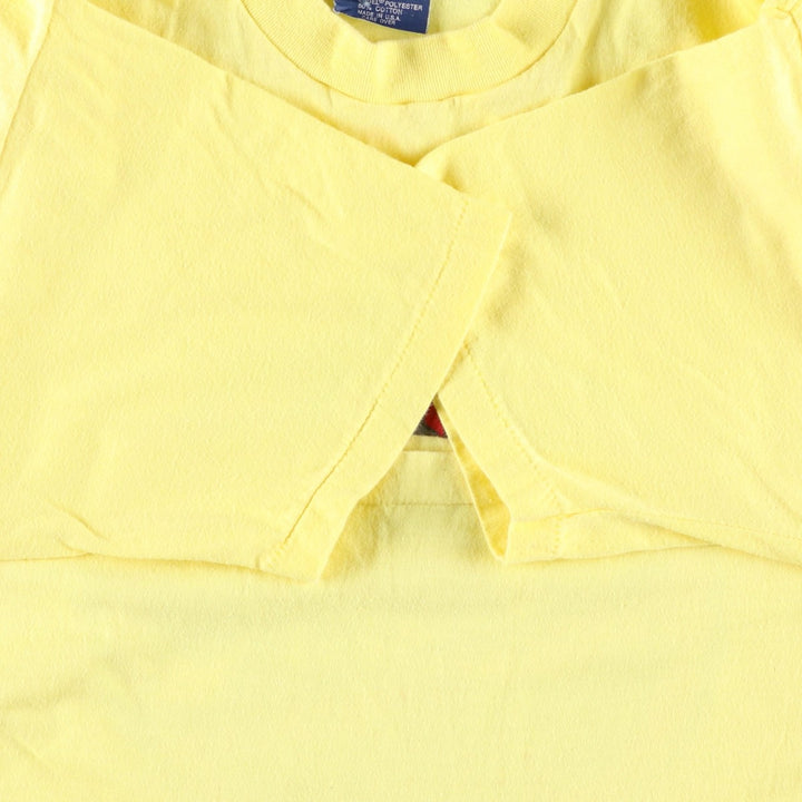 80'S Sneakers Strah's Advertising T-Shirt, Made in USA, Men's Size L (Equivalent), Vintage cotton yellow type Vintage Second Hand