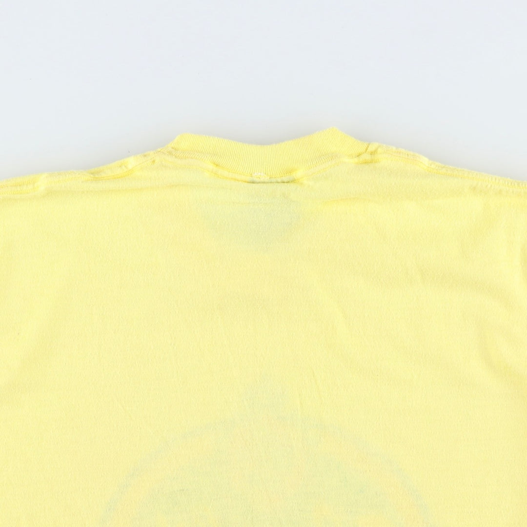 80'S Sneakers Strah's Advertising T-Shirt, Made in USA, Men's Size L (Equivalent), Vintage cotton yellow type Vintage Second Hand