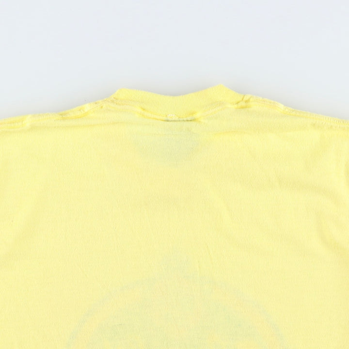 80'S Sneakers Strah's Advertising T-Shirt, Made in USA, Men's Size L (Equivalent), Vintage cotton yellow type Vintage Second Hand