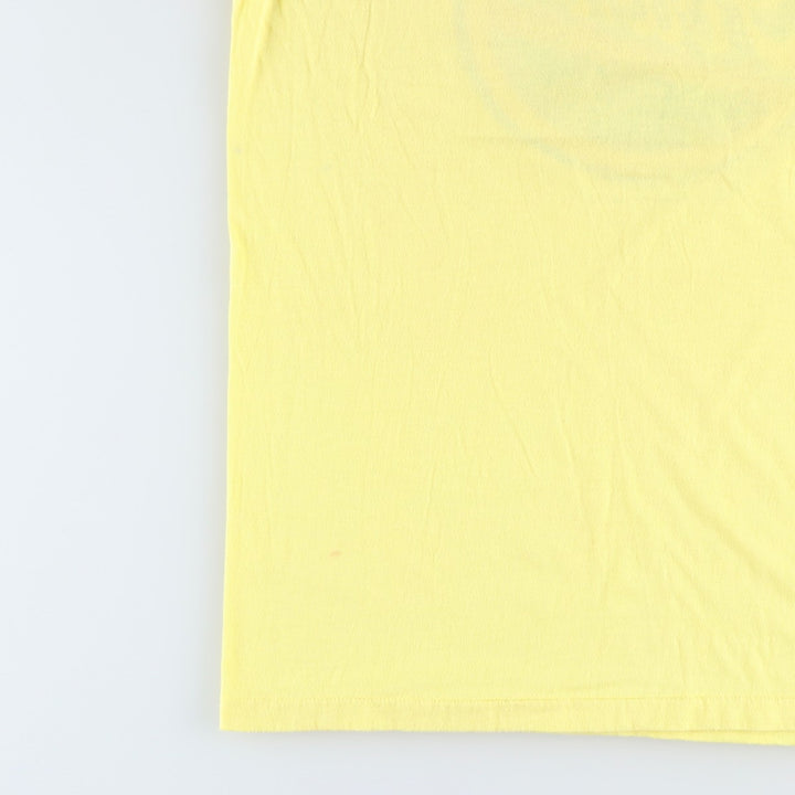 80'S Sneakers Strah's Advertising T-Shirt, Made in USA, Men's Size L (Equivalent), Vintage cotton yellow type Vintage Second Hand