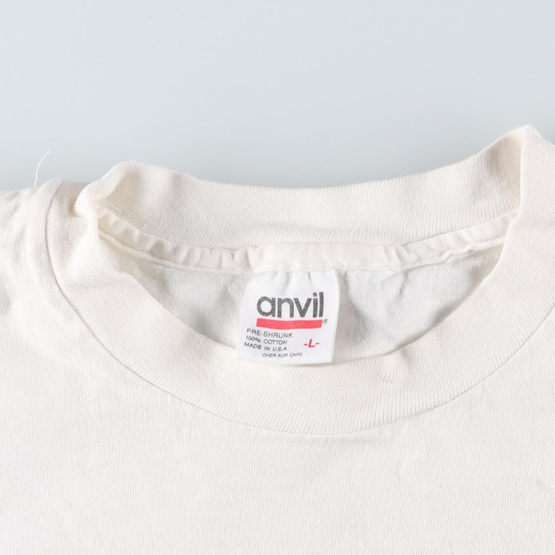 90'S Anvil Frisbee Vodka Scandia Advertising T-Shirt, Made in USA, Men's Size L (approx.), Vintage cotton white type Vintage Second Hand